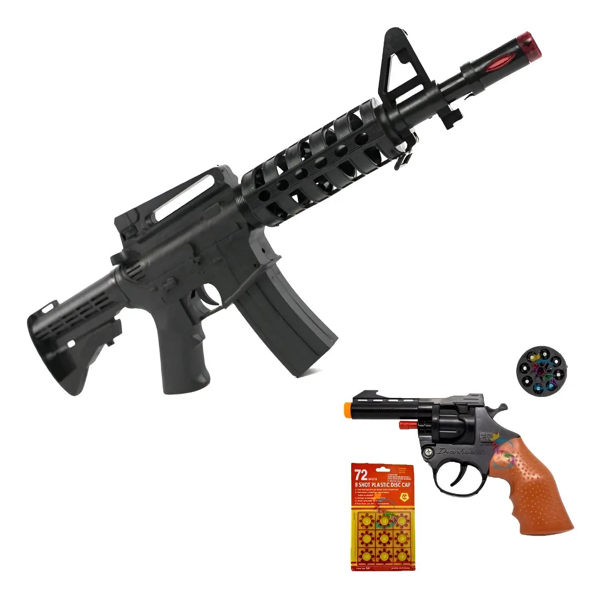 Espoleta de Brinquedo M4A1 + Revolver com Espoleta com 72 Shots
