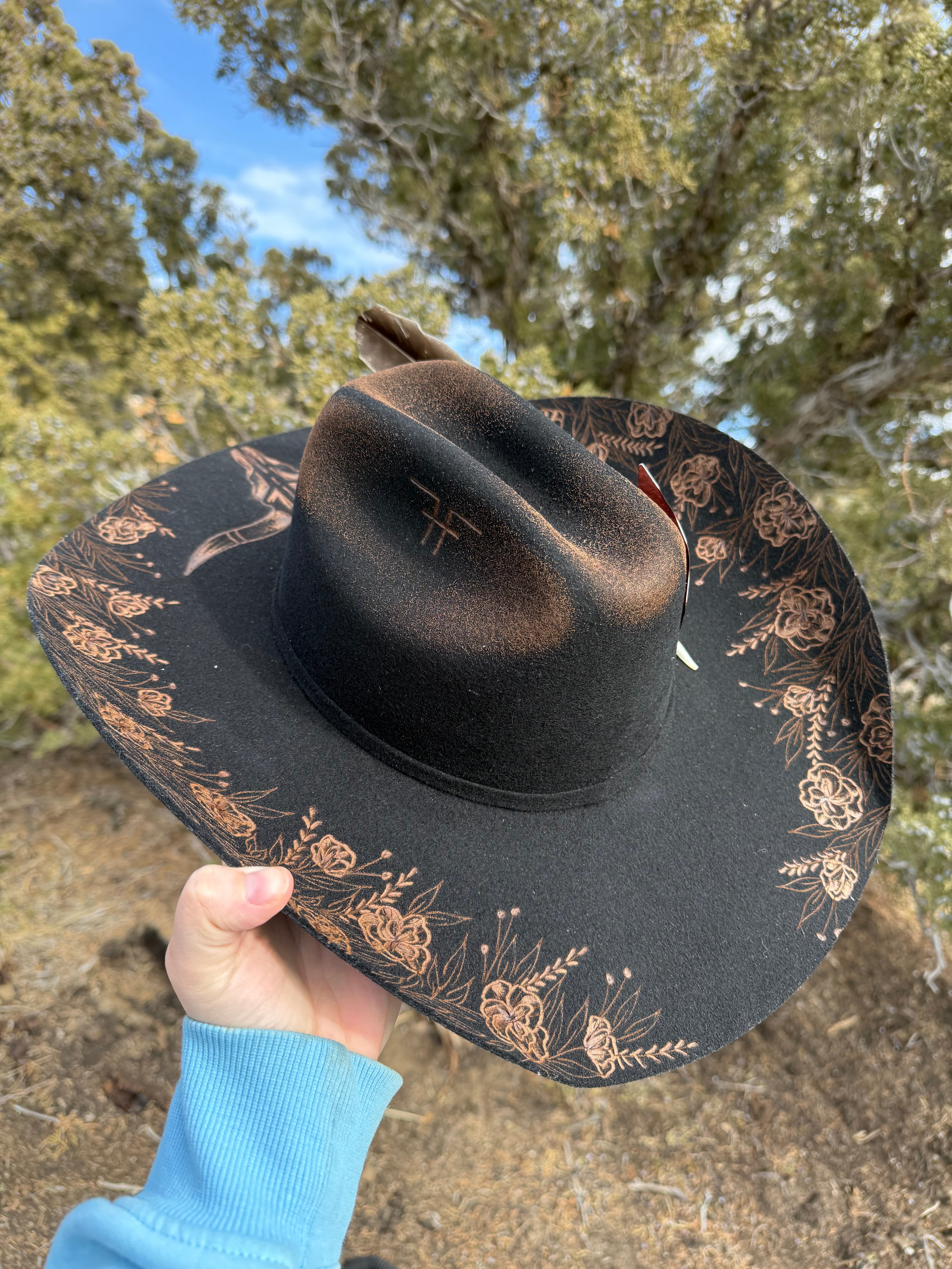 Chapéu Country Alma Western na cor Preto - chapéu country Frutos do Couro