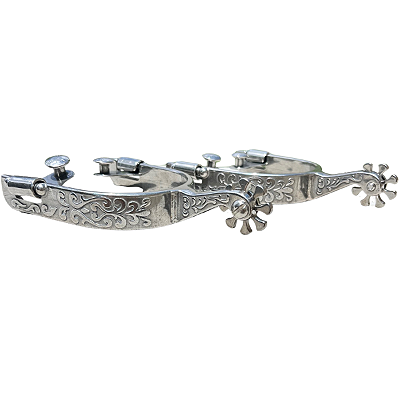 Espora Vinagre Billy 1 1/4" Preta com Detalhe e Roseta 3077 Inox