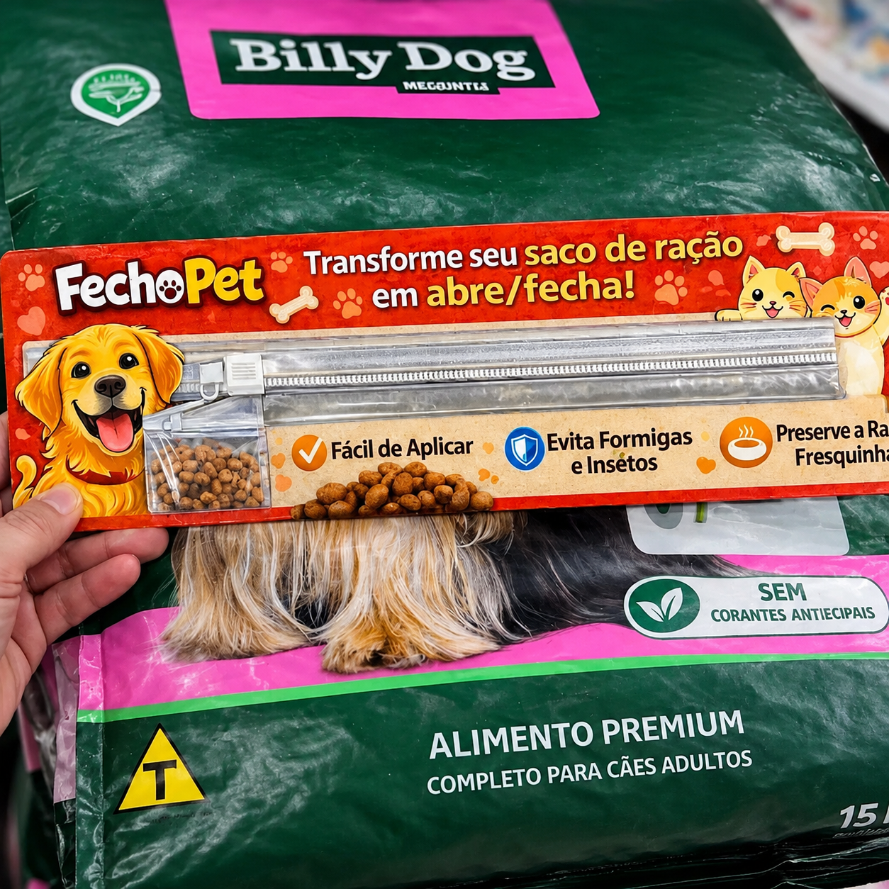 Zíper Autocolante para Saco de Ração, Grãos e Cereais - Frete Grátis