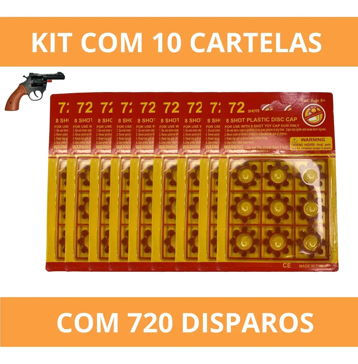 10 Cartelas De Espoleta 720 Shots Promoção