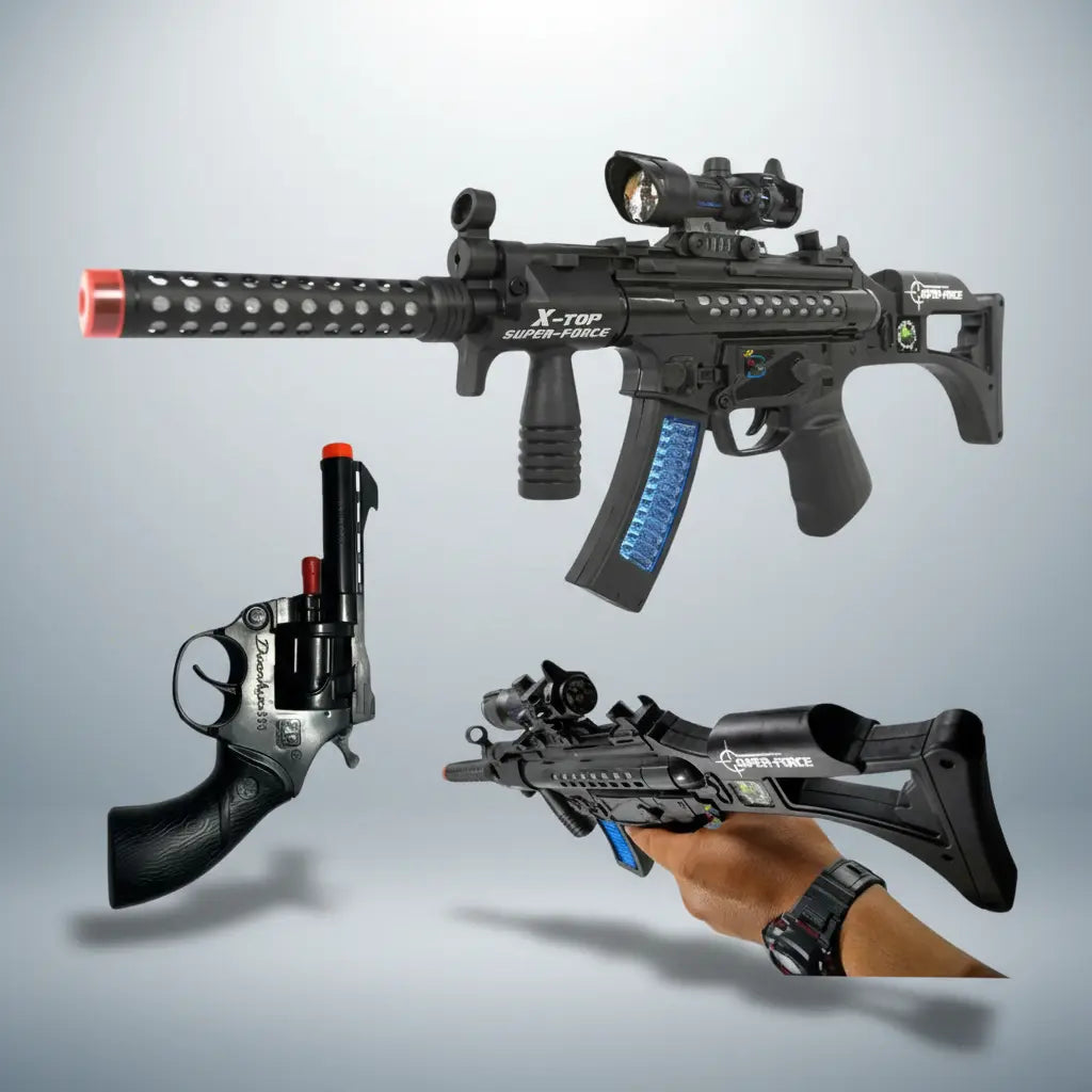 Espoleta de Brinquedo M16 Mira + Revolver com Espoleta com 72 Shots