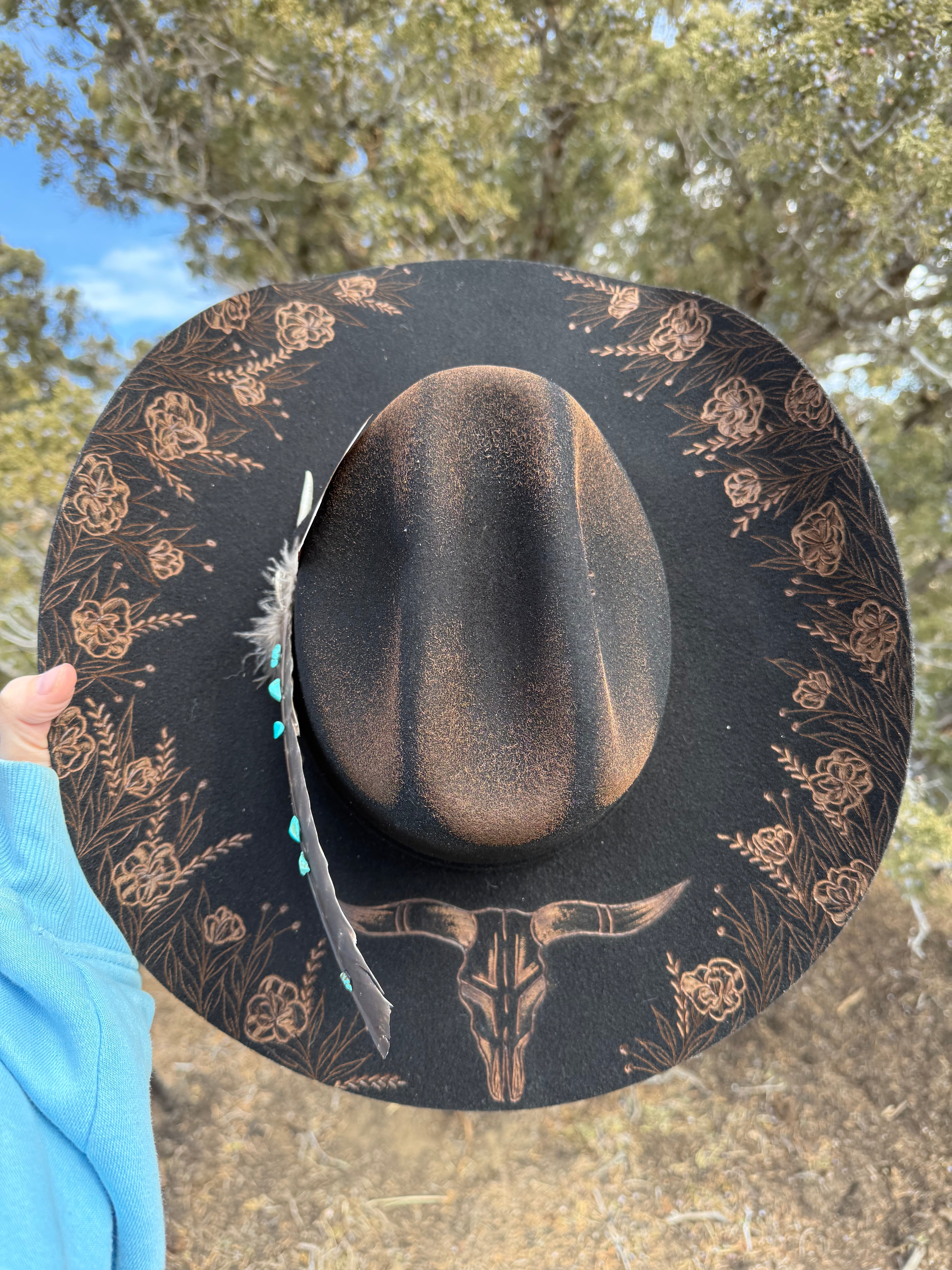 Chapéu Country Alma Western na cor Preto - chapéu country Frutos do Couro